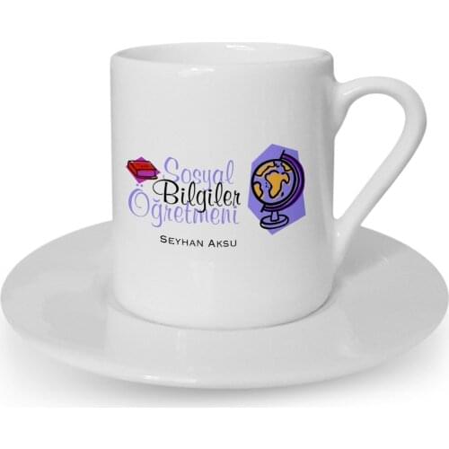 Personalized Social Studies Teacher Turkish coffee Cup-2