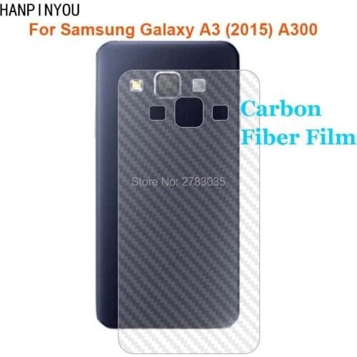 For Samsung Galaxy A3 (2015) A300 4.5" Durable 3D Anti-fingerprint Transparent Carbon Fiber Back Film Rear Screen Protector