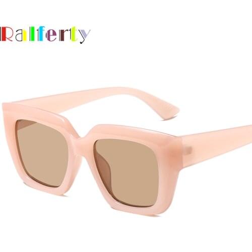 Ralferty Womens Sun Glasses Square Frame Pink Shades For Women Glases Female Sunglasses 2021 New Eyeglass gafas de mujer W95100