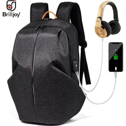 Brilljoy Travel backpack USB charging 15.6 inch Laptop Backpacks For School Bag Male Mochila personality Casual computer Bag Men