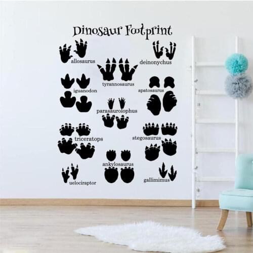 Dinosaur Footprint Wall Decal Animal Footprint Collection Wall Sticker Vinyl Home Decor Kids Bedroom Playroom Boys Room 4526