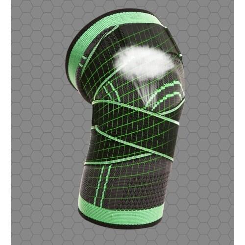 1PC Sports Kneepad Men Pressurized Elastic Breathable Joint Protect Support Fitness Gear Basketball Volleyball Brace Protector