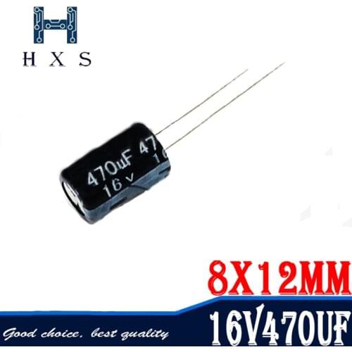 20 pcs alta calidad 16V470UF 8*12mm 470 UF 16 V 8*12 condensador electrolítico