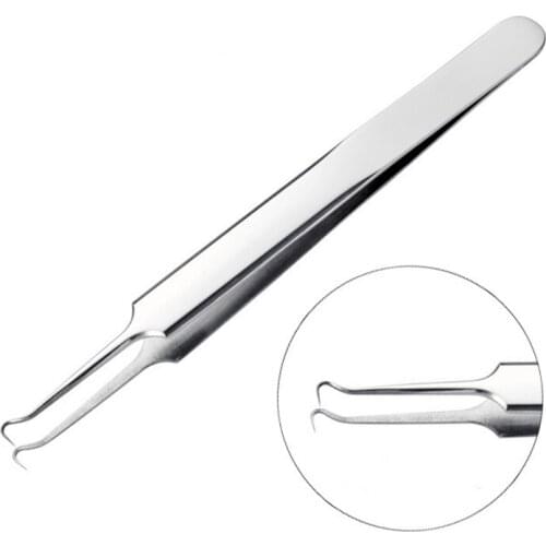 1Pcs Professional Blackhead Tweezers Nipper Antacid Steel Needle Tweezers Removal Acne Face Care Curved Straight Nail Tool
