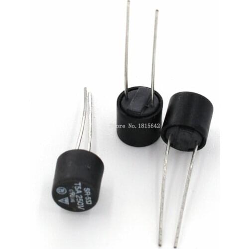 10PCS/LOT Cylindrical Fuse T5A 250V Slow Blow Insurance Tube Cylindrical Plastic fuse 5A LCD TV Power Board Commonly Used 382