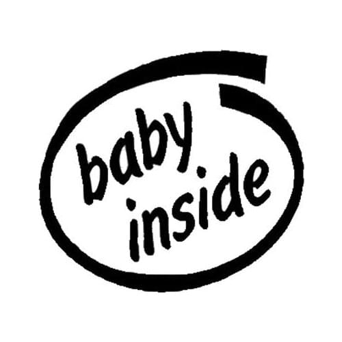 15.5X14.1CM BABY INSIDE Funny Black/Silver Vinyl Decal Car Sticker