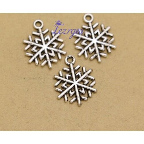 30pcs/lot--15x19mm, Antique Silver Plated Snowflake Charms Winter Christmas Pendants,DIY Supplies,Jewelry Making Accessories