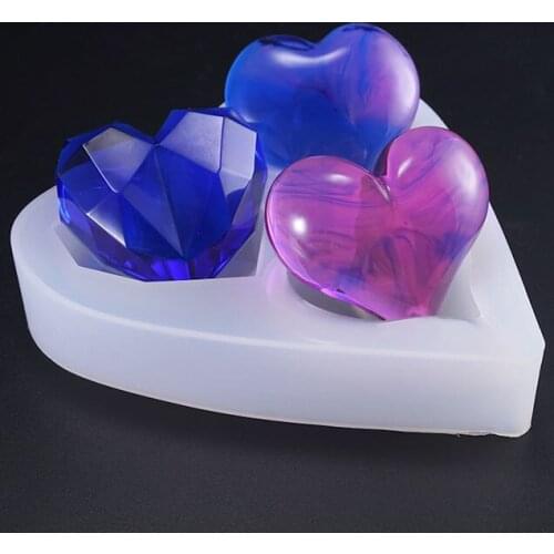 3D Hole Heart Silicone Mold for UV Expoy Resin Jewelry Making Tools