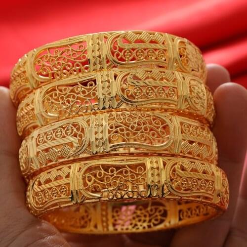4Pieces Bracelet for Women Dubai Bangles Ethiopian Bangles African Jewelry Arab Middle East