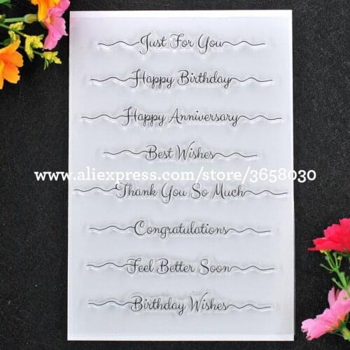 JUST For You Happy Birthday Anniversary Scrapbook DIY photo cards rubber stamp clear stamp transparent stamp 11x16cm 80723115