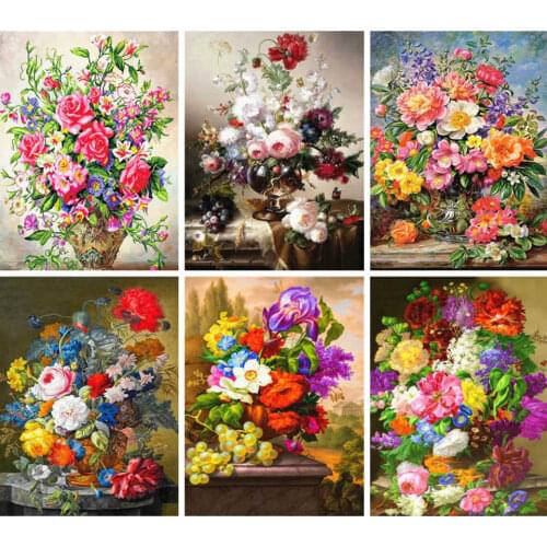 AZQSD 5d Diamond Painting Flower Cross Stitch Picture Of Rhinestones Diamond Embroidery Floral Mosaic Gift Handmade Home Decor