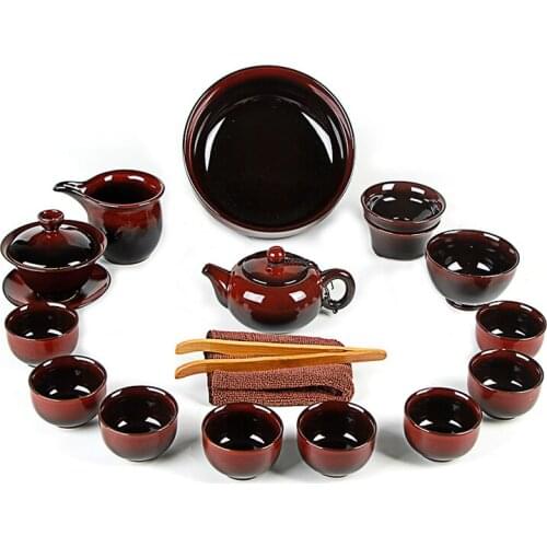 Kungfu tea set ceramic complete set covered bowl tea pot cup Japanese tea ceremony simple household tea drinking teaware