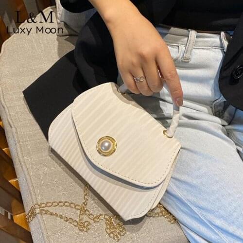 Lady Mini Shoulder Bag Flap Handbag Party Clutch Elegant Pearl Handle Chain Messenger Bag Fashion Exquisite Shopping Bag X813H