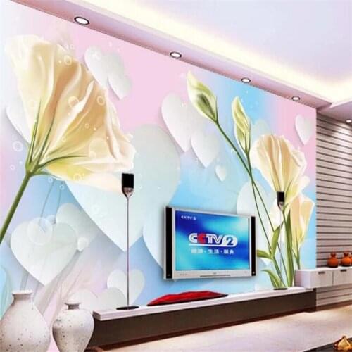 Decorative wallpaper Lily 3D background wall painting