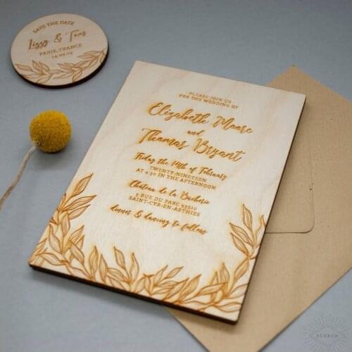 Wooden wedding invitation, rustic wedding Wedding Baby Shower Birthday Guest Gift
