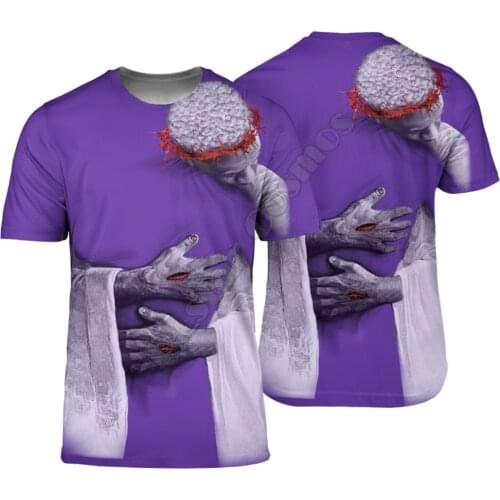 PLstar Cosmos Jesus 3D Printed t-shirt Harajuku Streetwear T shirts Hip hop Men For Women Short Sleeve 06