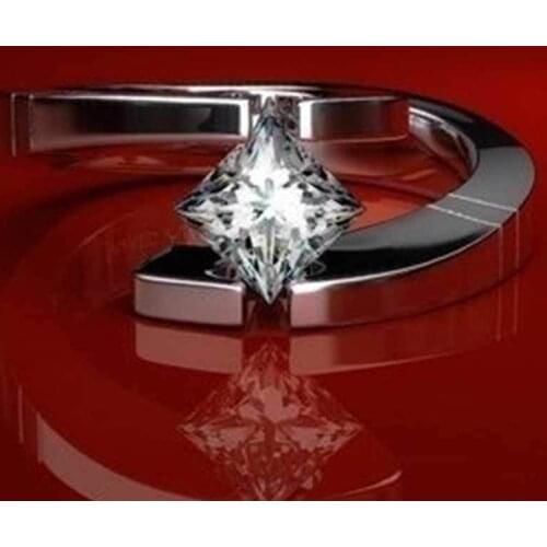 HUITAN Stylish Unique Ring For Girl Fashion Square Cubic Zircon Channel Setting Special Present For Wife Classic Women Ring