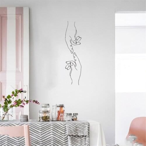 Ins Nordic Figures Line Intimate Hand In Hand Wall Sticker Home Decoration For Livingroom Bedroom Vinyl ph734