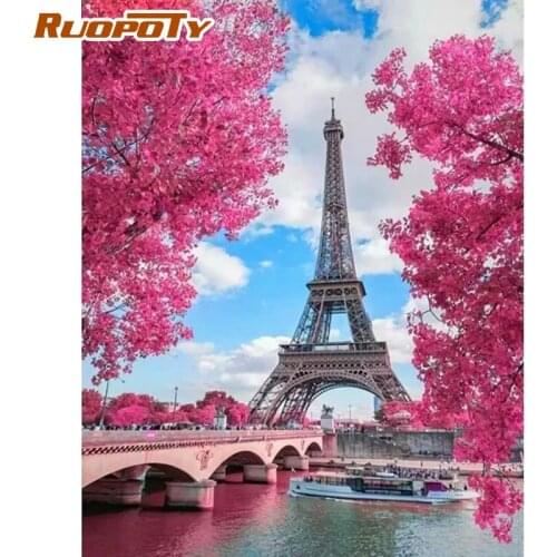 RUOPOTY Picture By Numbers Kits For Adults Children Flower Towel Landscape Paints HandPainted Home Decoration Wall Art Painting