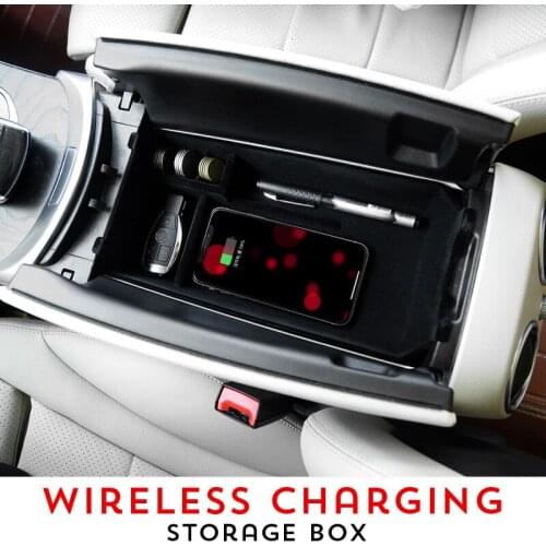 Mobile phone wireless charging armrest box storage Sundries packing box For Mercedes Benz new C GLC Class C200 C180 GLC250 W205