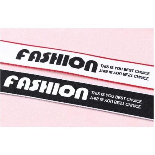 Black Red 25mm 1"Printed"Fashion"Letters Ribbon Belt DIY Handmade Sewing clothes Hat Cap Supplementary material grosgrain ribbon