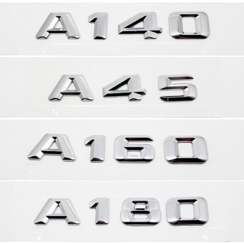 Metal Car Rear Sticker For Mercedes Benz A Class A45 A140 A160 A180 A200 W169 W176 Emblem Chrome Badge Exterior Accessories