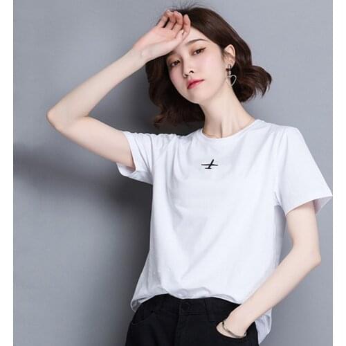 Harajuku short-sleeved Cute plain print cotton brand t shirt Graphic Tees Hipster Tumblr Cozy tops drop ship