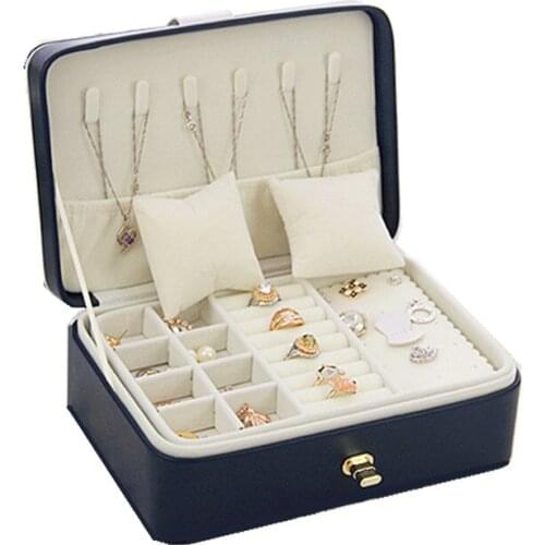 European Multi-layer Jewelry Box Soft Fabric High Quality Pu Leather Cases & Displays 2 Watch Pillow