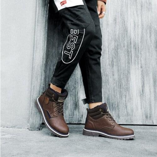 Mens outdoor boots sport sale black men leather footwear new for Sneaker shoes sneakers flat fashion casual Casual breathable