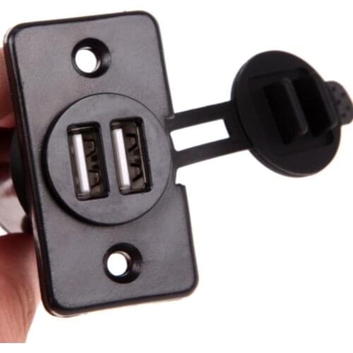 Car Cigarette Lighter Socket Splitter Dual Universal USB Car Charger Socket Waterproof Outlet 3.1amp Panel Mount Moto Charger