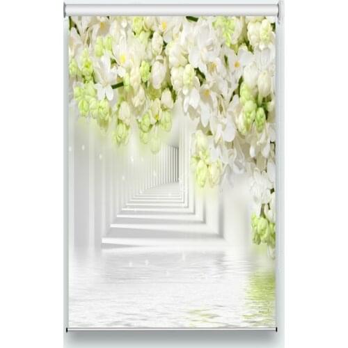 Roller blinds for living room bedroom Rolling shutters Zen motifs Flower branch roller blinds Sunscreen Roller Blinds