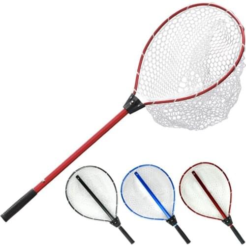 Big Fish Sea Fishing Net Lura Hand Net Aluminium Alloy Outdoor Fishing Blue Silica Gel Diddle-net Lura Fishing Net Silica Net