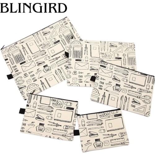 A4/B5 File Zipper Bag Multi-Functional Size Outdoor Travel PVC Waterproof Oxford Cloth Storage Bag Office School Supplies