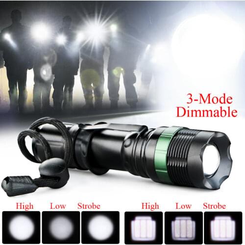 LED Flashlight Tactical Flash light 3000Lumens Q5 LED Torch Flashlights For Self Defense Camping By18650