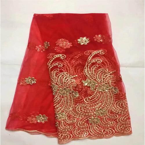 CQE/ High Quality Nigerian Lace Embroidered Tulle Mesh beading Lace Fabric For Wedding Dress 5 Yards African Lace Fabric! (07277