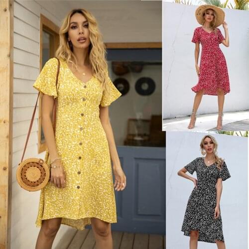 WOOOLAN.Y Summer Dresses With Buttons