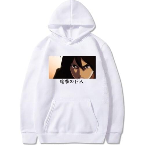 Japan Anime Attack On Titan Alan Yeager Eye Graphic Streetwear Men Harajuku Cartoon Street Oversized Warm Hoodie