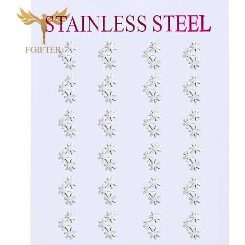 Sweet Girl Jewelry Three Snowflake Stud Earring Sets Stainless Steel Woman Accessories Best Anniversary Gift for Girlfriend