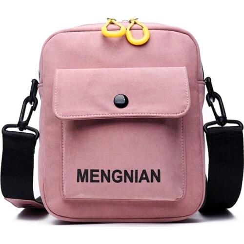 Women Canvas Handbags Korean Mini Student Bag Cell Phone Bags Simple Small Crossbody Bags Casual Ladies Flap Shoulder Bag