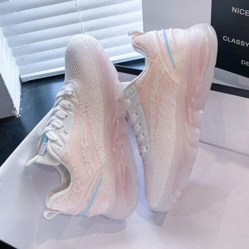 2021 Spring Women Shoes Flats Lady Fashion Casual Breathable Sneakers Mesh Running Shoes Women Sport Flat Platform Plus Size
