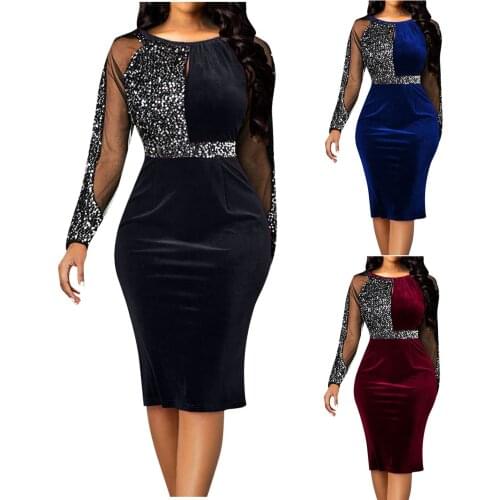 Women Autumn And Winter Fashion Sexy Large Size Long Sleeves Bag Hip Mid-length Slim Dress Dresses For Women 2021 vestidos