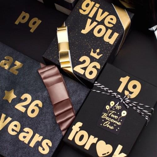 10Pcs Gold English Digital Letters For Gift Wrapping Paper Numbers Sticker For Scrapbooking/ DIY Crafts/ Card Making Decoration