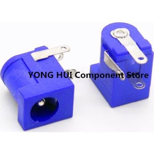 100Pcs DC-005 Purple 5.5x2.1mm 3pin DIP DC Universal Power Supply Socket DC005 5.5-2.1MM Female Panel Mount Connector
