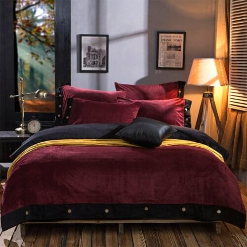 2018 new crystal cashmere Luxury Bedding Set Soft Bedclothes Duvet/Quilt Cover Bed Linen sheet set 4 Pieces Bedding Sets
