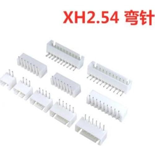 50pcs XH2.54 Right Angle Pin Header Connector 2.54mm 2P 3P 4P 5P 6P 7P 8P 9P 10P 11P 12P 13P 14P