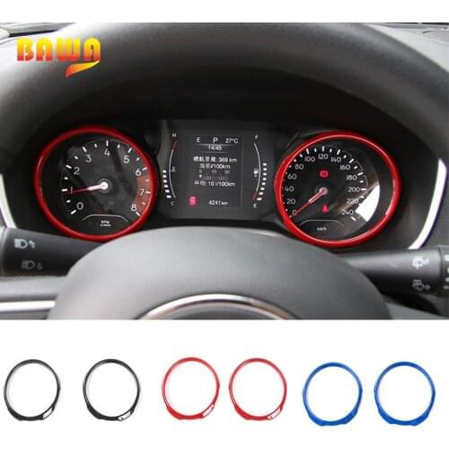 BAWA Interior Mouldings For Jeep Compass 2017 2018 Dashboard Decoration Ring Instrumet Cover Trim Frame Sticker For Jeep Compass
