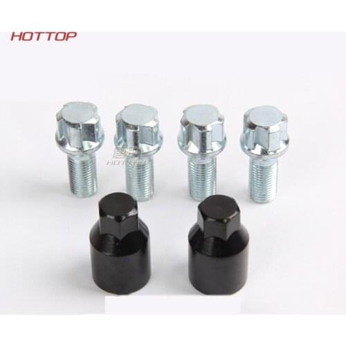 WarriorsArrow x4 Wheel Lock Anti Theft Screw Lug Bolt & Key Tool Code Stamp For SKODA car styling