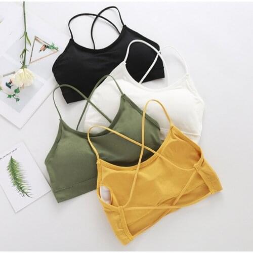Sexy Bra Bandeau Crop Top Slim Spaghetti Strap Seamless Tube Top Backless Bralette Streetwear Lingerie Beauty Back Crop Tee