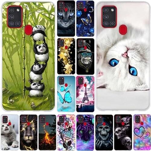 Phone Case For Samsung Galaxy A21s Case Silicone Back Cover For Samsung A21s Cases Cover SamsungA21s A217F A217 Cat Lion Bumper