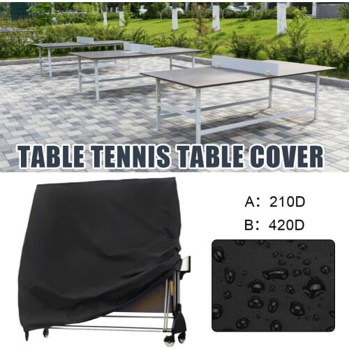Pings Pong Table Cover Storage Cover Black Waterproof Anti-Dust Protection Table Tennis Sheet Furniture Case 165x70x185cm